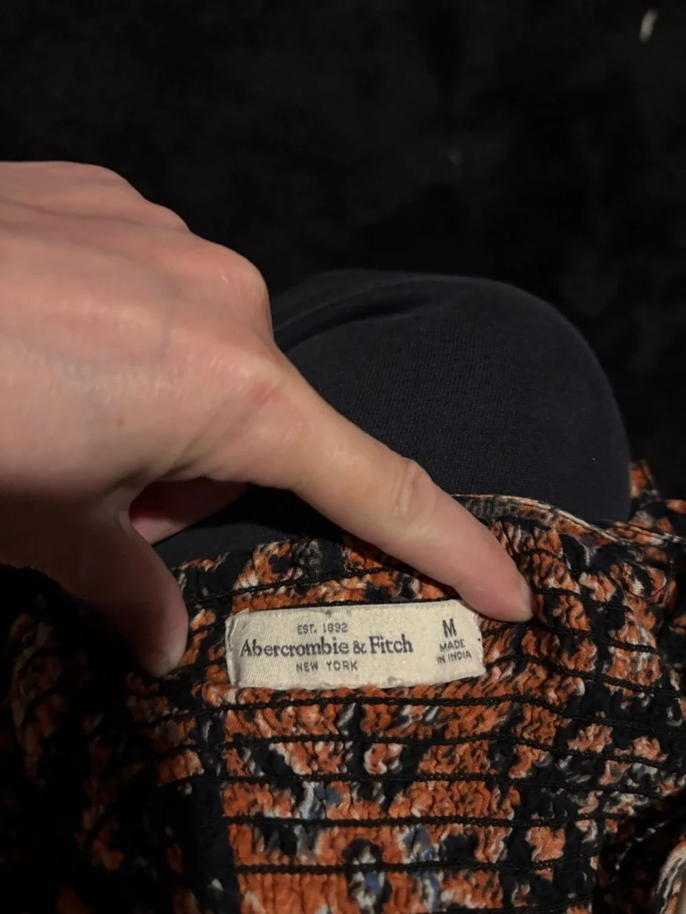 Abercrombie & Fitch Black Maxi Dress with Orange Floral Print